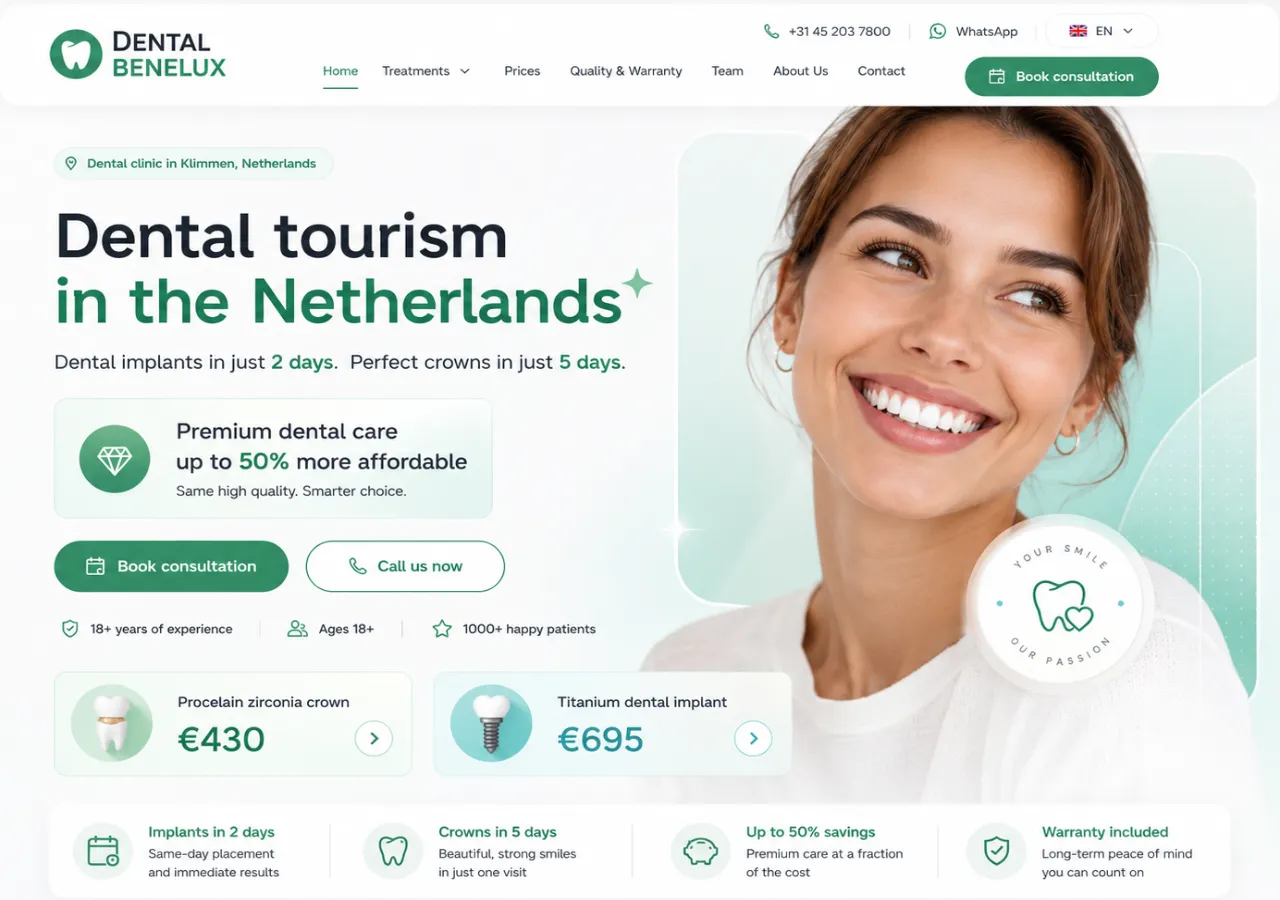 Dental Benelux — desktop