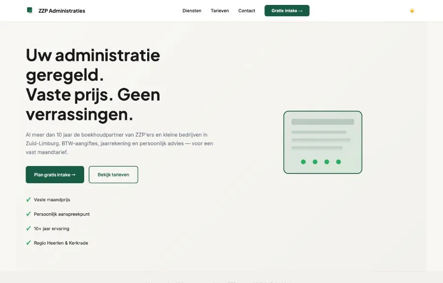 ZZP Administraties screenshot