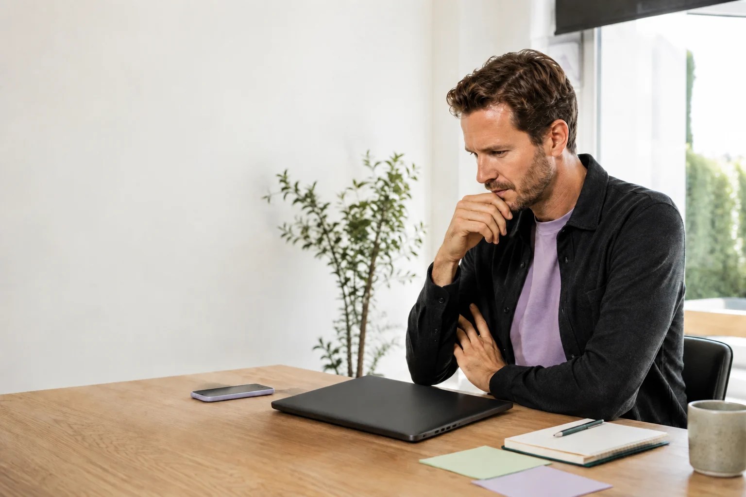Business owner checking why website enquiries are not coming in