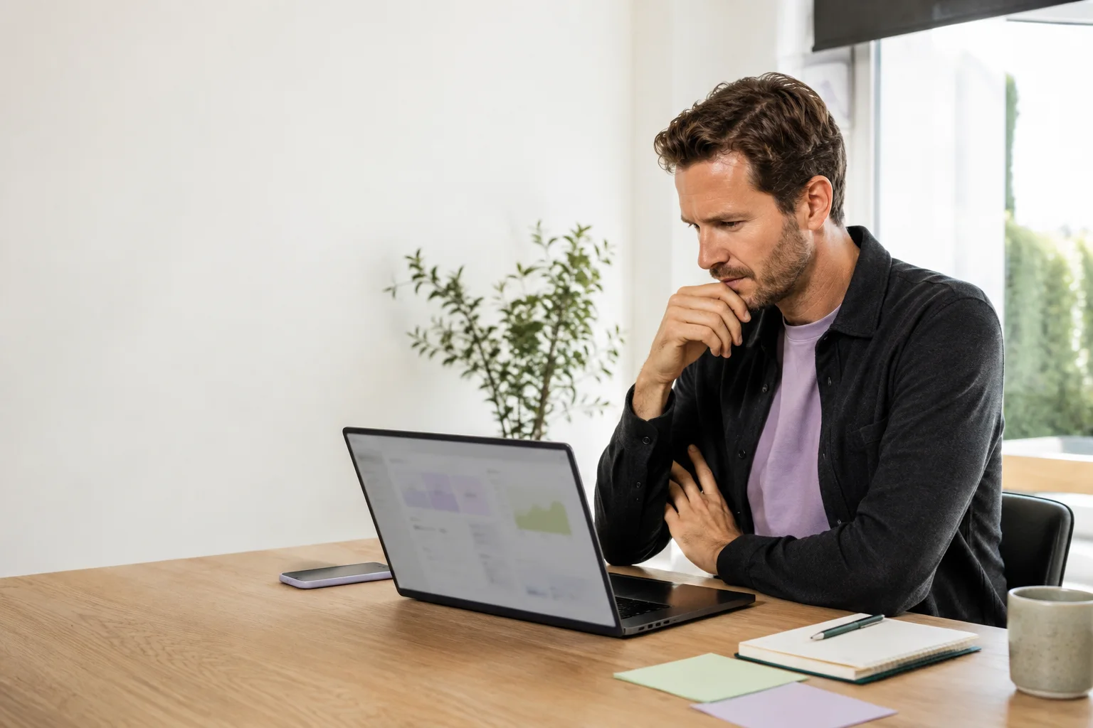 Business owner checking why website enquiries are not coming in